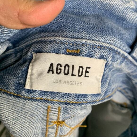 Agolde lettuce high waisted denim mini skirt‎ size 26 spring summer - Picture 5 of 8